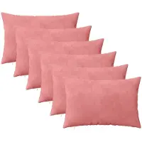 vidaXL Kussensloop 6 st HEERLEN Roze 50 x 70 cm fluweel