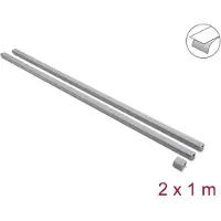 DeLOCK Cable Duct self-adhesive with sliding cover 24 x 14 mm incl. connector - length 1 m pack of 2 pcs grey