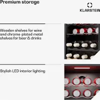 Klarstein Bovella 36 Duo+ wijnkoeler – 36 flessen, 2 zones, 5–18 °C, touchscreenbediening, ledverlichting, UV-bescherming, vrijstaand, wijnklimaatkast