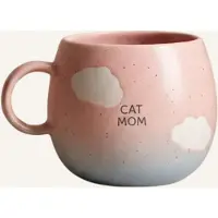 Egg back home Cloud Sunset Mok Cat Mom – Keramiek – 500 ml – Roze/Blauw – Vaatwasserbestendig