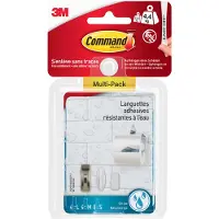 3M Command bevestigingsstrips, 8 large, 4 medium, 4 small, transparant, waterbestendig, blister van 16 stuks