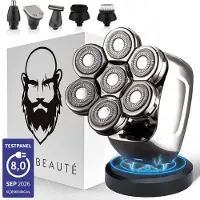 Sansbeauté 6-in-1 Scheerapparaat Mannen – Trimmer - Tondeuse - SkullSharp PRO - Electric Face & Head Shaver - Skull Shaver - Hoofd Kaal Scheren – Nat & Droog - Draadloos Opladen - Elektrisch