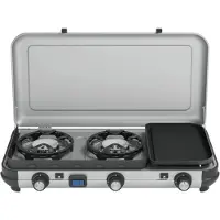 Campingaz Camping Kitchen 2 - Camping Kooktoestel - 3-delig kookoppervlak met gaspitten en bakplaat - Incl. opbergkoffer