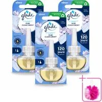 Glade 3 x - Navulling Elektrische Olie - Pure Clean Linen - Zonder Houder - Bulkverpakking - Geur - Douchemop - Linen