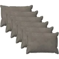 vidaXL Kussensloop 6 st HOUTEN Lichtgrijs 40 x 60 cm Fluweel