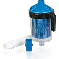 Merkloos Zwembad voorfilter 1,7 l, blauw, met draai- en slangverbinding, voor zwembad