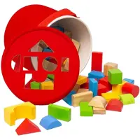 Bigjigs houten bouwstenen - kleurrijke blokken voor peuters en baby's