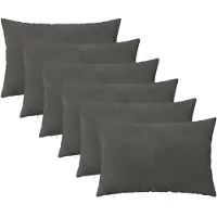 vidaXL Kussensloop 6 st HEERLEN Donkergrijs 40 x 60 cm fluweel