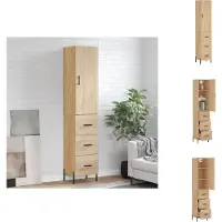 vidaXL Hoge kast 34,5x34x180 cm bewerkt hout sonoma eikenkleurig