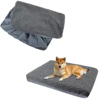 Merkloos Kussenhoezen Waterdicht - Vervangende Hoes - Zachte Pluche - 3-Laags Design - Wasbaar - Afneembaar - Hondenbed