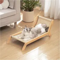 Merkloos Krabmeubel voor katten extra groot, houten frame, sisal krabkussen, voor binnengebruik