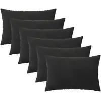 vidaXL Kussensloop 6 st HEERLEN Zwart 50 x 70 cm fluweel