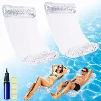 Merkloos Opblaasbare zwembadmat 2 stuks, 110 x 68 cm, glitterkleur, voor volwassenen