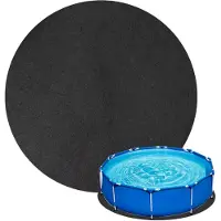 Merkloos Zwembadmat 2 m, rond, vilt, waterabsorberend, voor tuin
