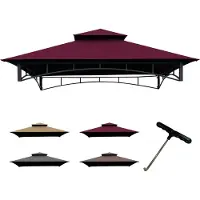 Merkloos Barbecuepaviljoen 8x5 m, bruin, voor tuin