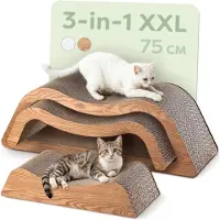 Merkloos Krabmeubel 75 cm, 3-delig, karton, voor klauwverzorging, cloud-bruin