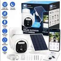 LSC Smart Connect Solar Outdoor PTZ Camera – 1296p HD – Zonnepaneel – WiFi – Bewegingsdetectie – Nachtzicht – IP65