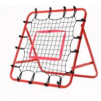 Merkloos Voetbal rebounder net 62 cm x 62 cm, rood, verstelbaar doelframe, voor kinderen