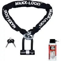 Merkloos Kettingslot 120 cm, ART 4, slotspray 100 ml, voor fiets