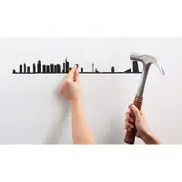Merkloos Wanddecoratie Frankfurt, metaal, 1 stuk, skyline