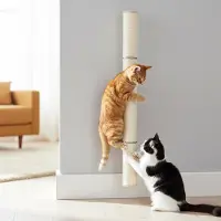 Merkloos Kattenkrabpaal 81 cm, voor grote katten, sisal en hout, wandmontage