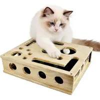 Merkloos Kattenkrabplank 30x25x8 cm, hout, voor huiskatten, krabspeelgoed