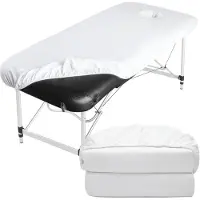 Merkloos Massagestoel stretch hoes 2 stuks, wit, voor massagestoel, tot 195x81 cm