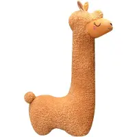 Merkloos Alpaca knuffel 130 cm, lange nek, bruin, voor kinderkamer