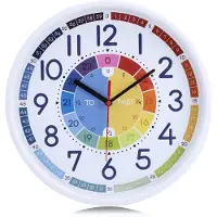 Dripio Kinderklok, 30 cm, kleurrijk, stil, wandklok