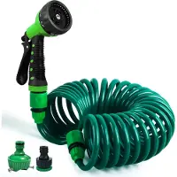 Merkloos Tuinslang 7,5 m, uitbreidbaar, 7 sproeistanden, 1/2 inch en 3/4 inch kraan, voor tuinieren