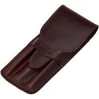 Merkloos Pennenetui, echt leer, bruin, 17 x 7 x 2 cm, voor kantoor