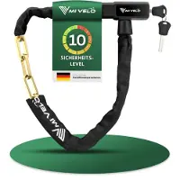 Merkloos Fietsslot kettingslot 85 cm, gehard staal, 8 mm vierkante ketting, voor e-bike