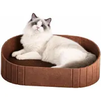 Merkloos Kat krabpaal 61 cm, sofa vorm, vilt, bruin, voor krabben