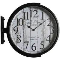 Dripio Wandklok, rond, glas en ijzer, zwart-goud, 45x6x45 cm
