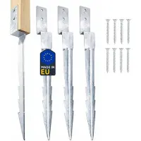 Merkloos Grondankers 430 mm, 4 stuks, gegalvaniseerd staal, voor voetbaldoelen, voor buiten