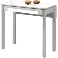Dripio Uittrekbare keukentafel, 80x40 cm, wit, metaal, glas