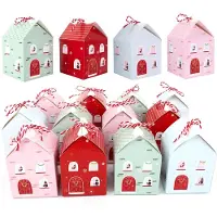 Dripio Adventskalenderboxen, set van 24, huisvorm, 6x6x10 cm, papier, kleurrijk