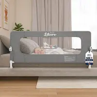 Merkloos Bedhekje kind 150 cm, inklapbaar, antibotsing ontwerp, versterkt frame, voor kinderbed, grijs