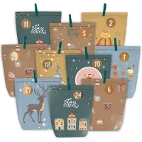 Dripio Adventskalender om zelf te vullen, met 24 zelf te maken zakjes en cijferstickers