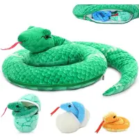 Merkloos Pluche slang 140 cm, met baby's in eieren, voor kinderen
