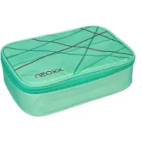 Merkloos Pennenetui XXL, mint kleur, met scheidingsvak, voor school