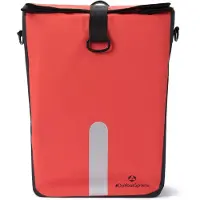 Merkloos Achterkoffertas 23 l, waterdicht, rood, met schouderriem, voor fiets