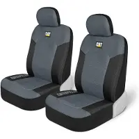 CAT MeshFlex autostoelhoeden voor auto's, vrachtwagens en SUV's (set van 2) - Grijs. Autostoelhoeden