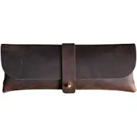 Merkloos Leren penrol, 20 pennen, 21 x 8 cm, voor school