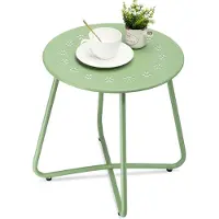 Merkloos Bijzettafel voor buiten 40 cm, rond, staal, voor tuin