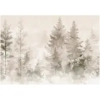 WALLARENA - Fotobehang - 200x140 cm - Bos boho bomen beige slaapkamer woonkamer vliesbehang