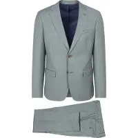 Suitable Sharkskin Kostuum Wol Groen