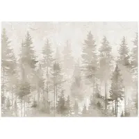 WALLARENA - Fotobehang - 150x105 cm - Bos bomen boho beige slaapkamer woonkamer vliesbehang