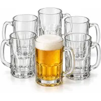 Alessandro Bierglazen - Bierpullen - transparant glas - 6x stuks - 350 ml - bierfeest - oktoberfest