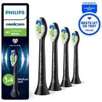Philips Sonicare 6x Opzetborstels W2 Optimal White Zwart HX6064/88 4 stuks